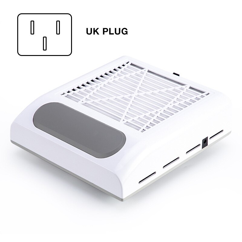 80W Potente Collettore di Polveri Del Chiodo Del Salone Del Chiodo Expert Nail Macchina di Vuoto Cleaner Nail Fan Art Manicure Attrezzo del Salone con nail Filtro: 80W UK PLUG White