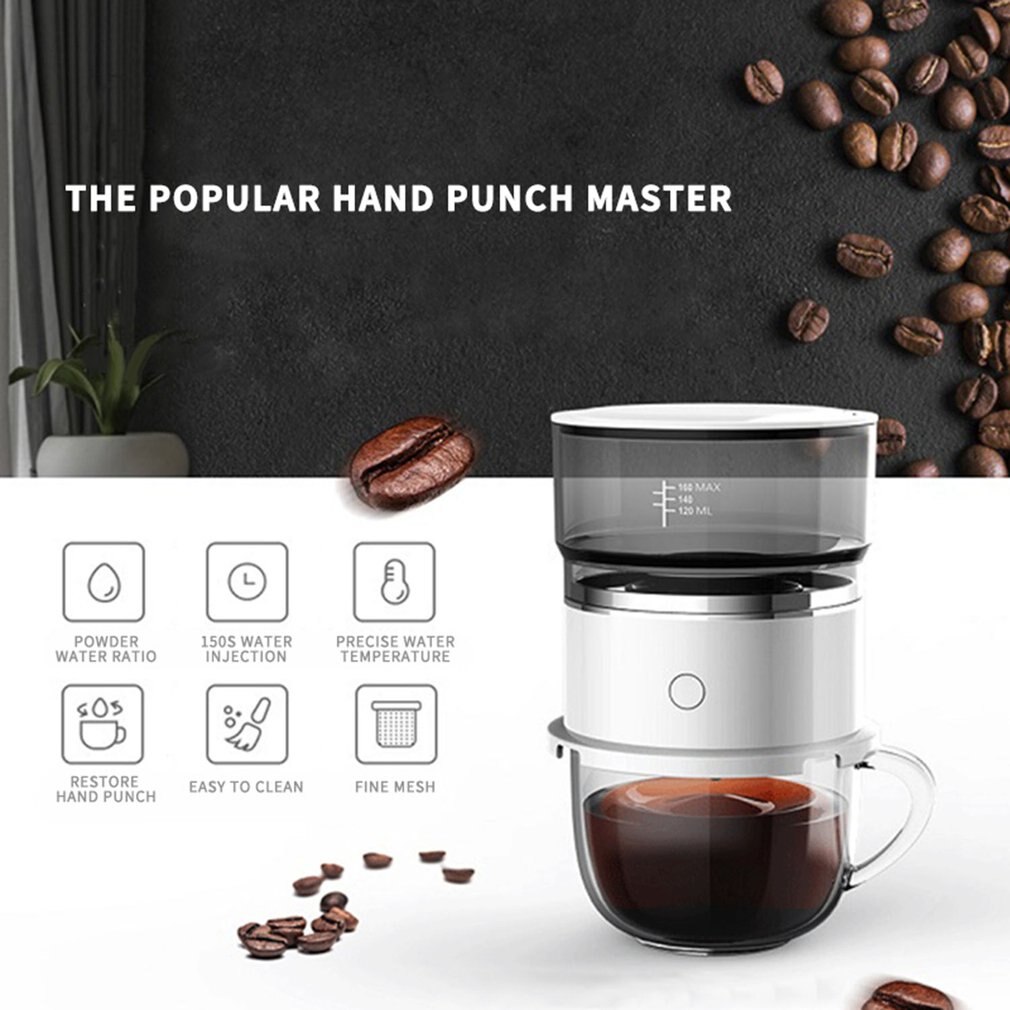 Household Battery Powered Portable Automatic Coffee Maker Handheld Drip Coffee Machine Companion Powder Coffee Maker