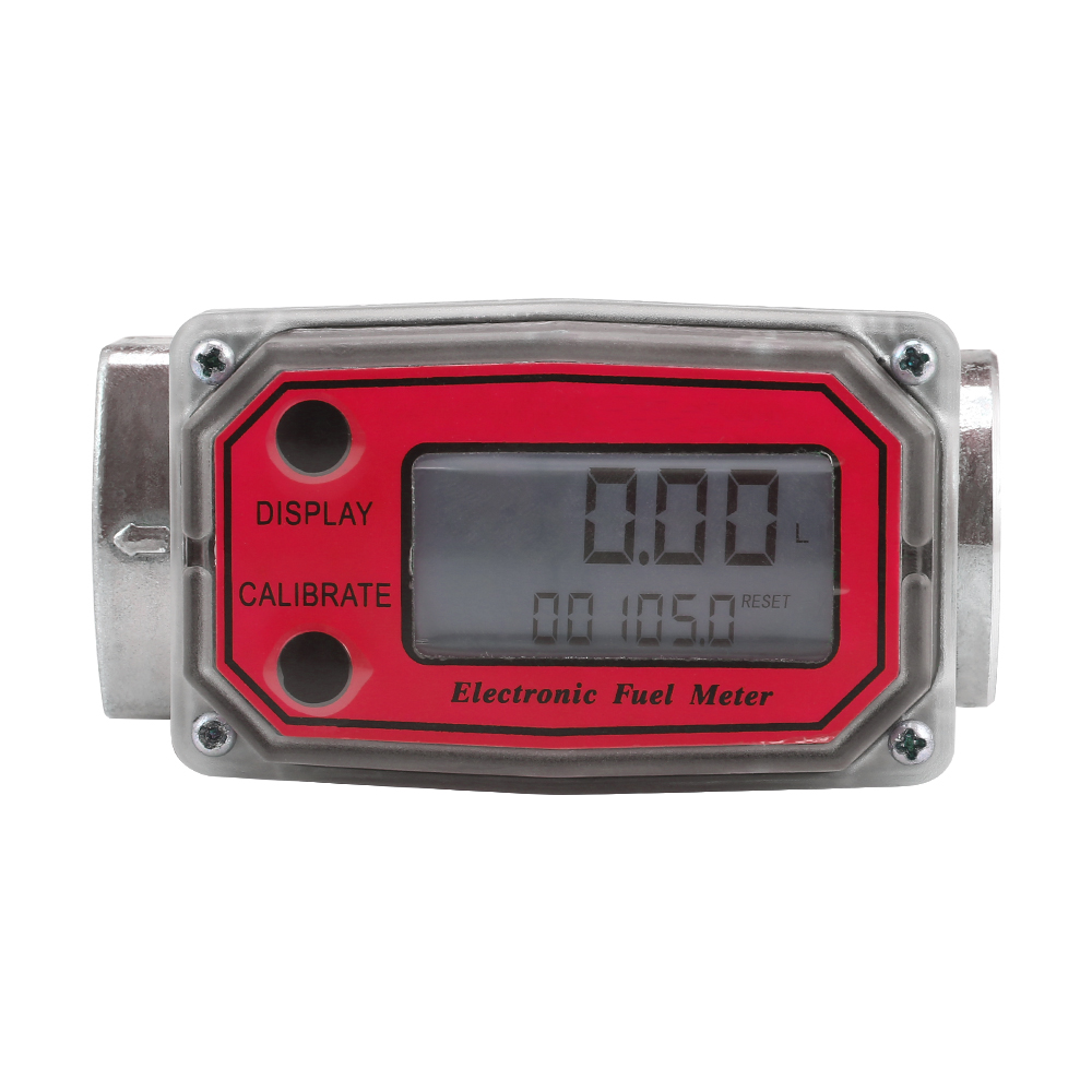 Lcd Digitale Flowmeter Turbine Flowmeter Diesel Fuel Flow Meter Voor Meten Benzine Diesel Kerosine: Red
