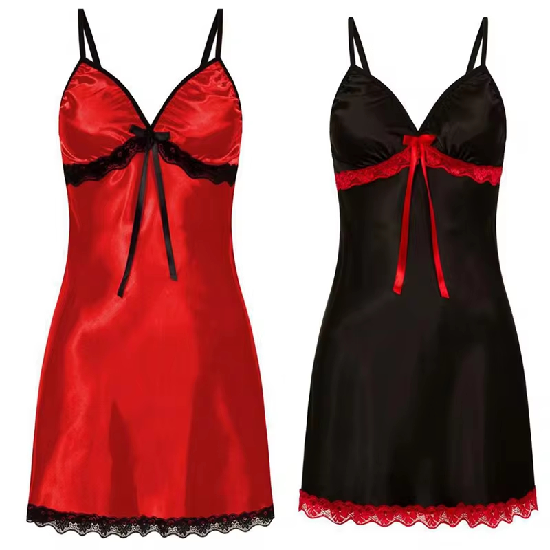 Sexy nachtkleding voor dames, zijde satijnen nachtkleding, slipjurk, mouwloze pyjama, nachthemd, nachtkleding in grote maten, comfortabel