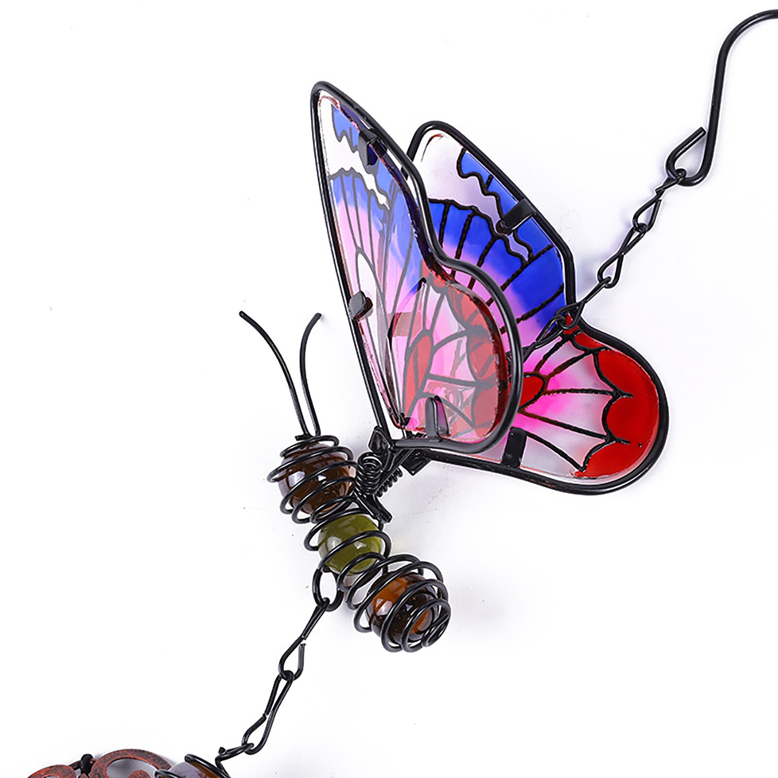 3D Three-dimensional Butterfly Iron Crafts Wind Chimes Metal Glass Pain Ornament Garden Decor Painted Bell Wind Chime
