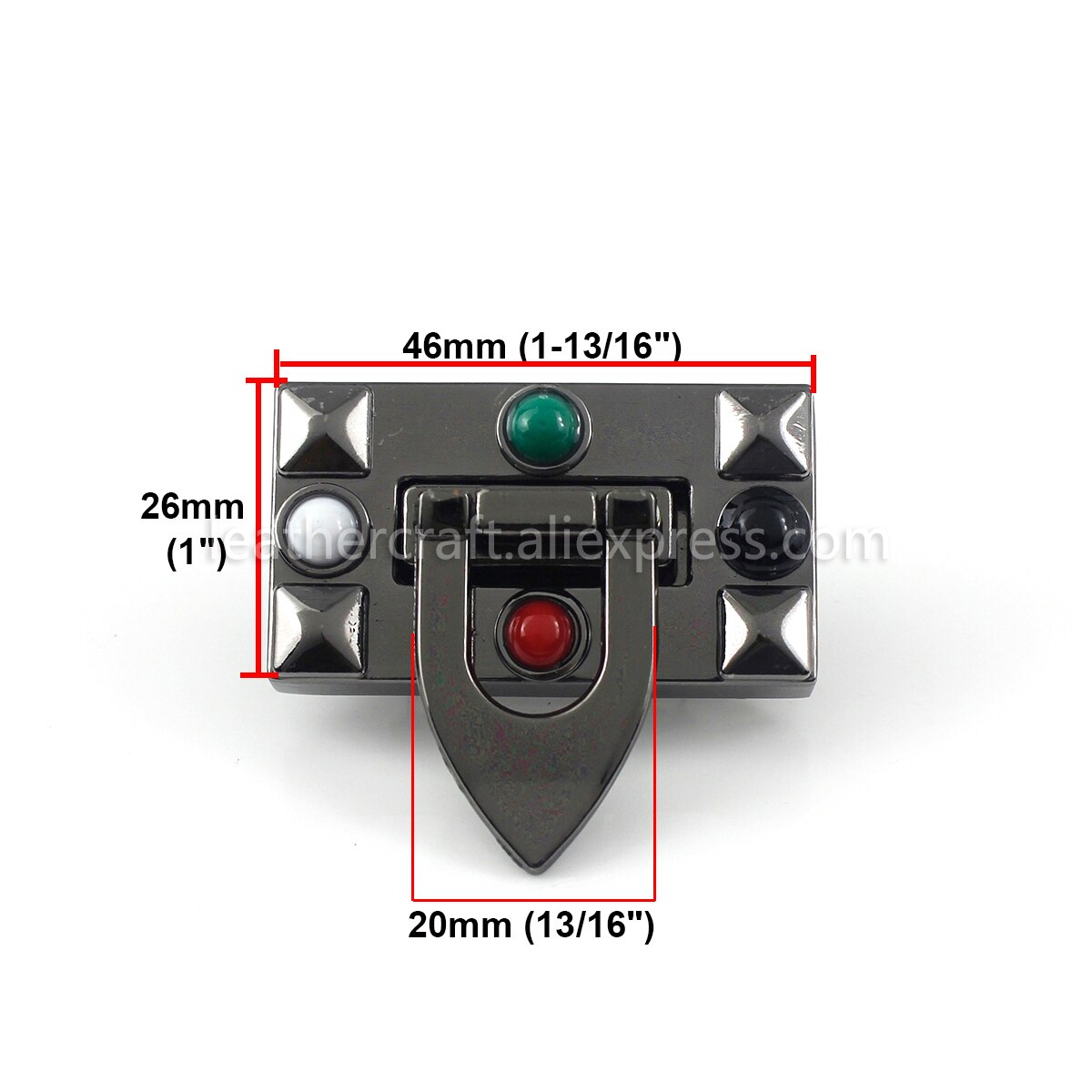 1x Metal Bag Folding Lock Clasp Push Lock Closure Catch Buckles Leather Craft Women Bag Purse Handbag Accessoy 1-1/2&quot;