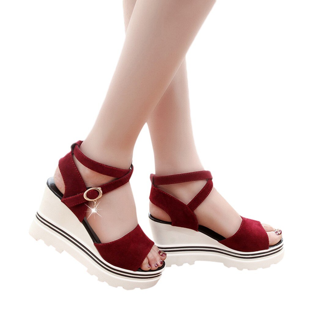 Summer Cross-tied Platform Sandal For Women Summer Buckle Strap Non-slip Sandal Woman Shoes Chaussures Femme