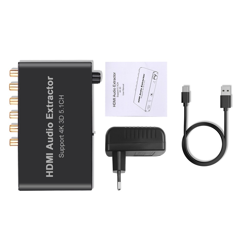 5.1CH Hdmi Audio Extractor Decoderen Coaxiale Naar Rca AC3/Dst 5.1 Versterker Analoog Converter 4K 3D voor PS4 Dvd-speler