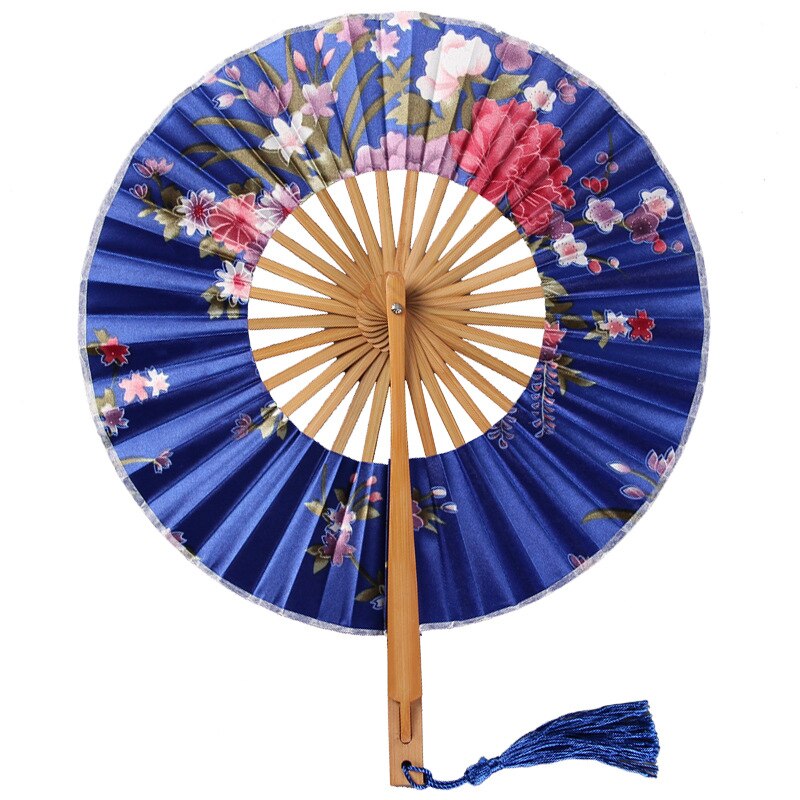 Classic Cherry Bloem Japanse Blossom Hand Fan Oppervlak Vouwen Bamboe Ronde Cirkel Fan Bruiloft Gunsten