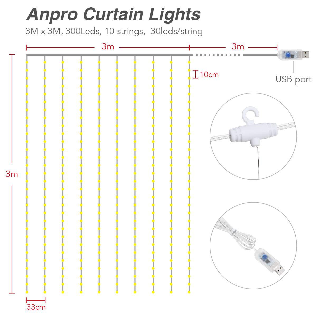Festoon curtain garland for window with remote control Led fairy lights girls room bedroom Christmas year's eve decorations