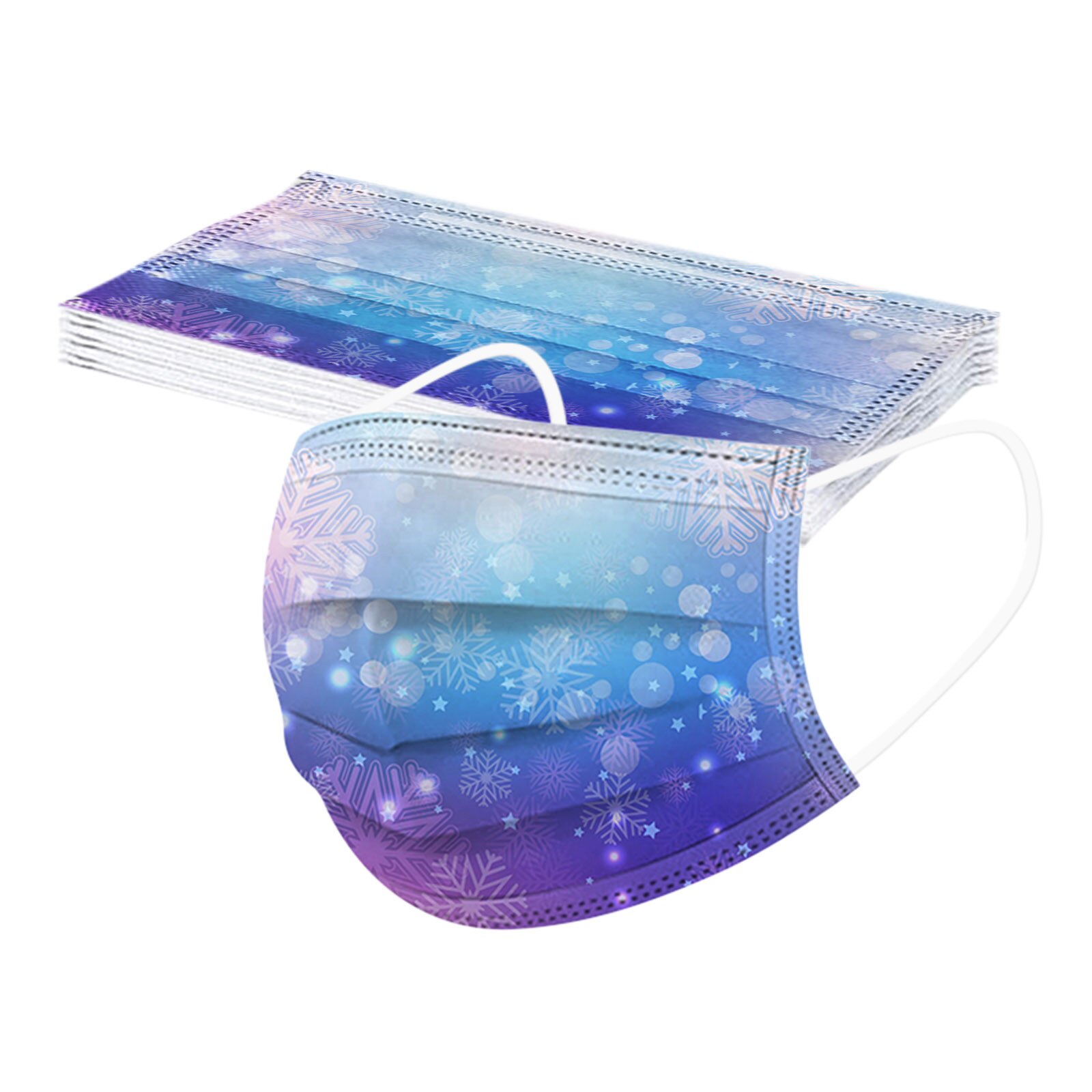 25# 10pc kindermaskers met kerstprint, wegwerpmaskers, stofdicht masker, anti-stofmaskers met oorlussen en oorlussen.: N