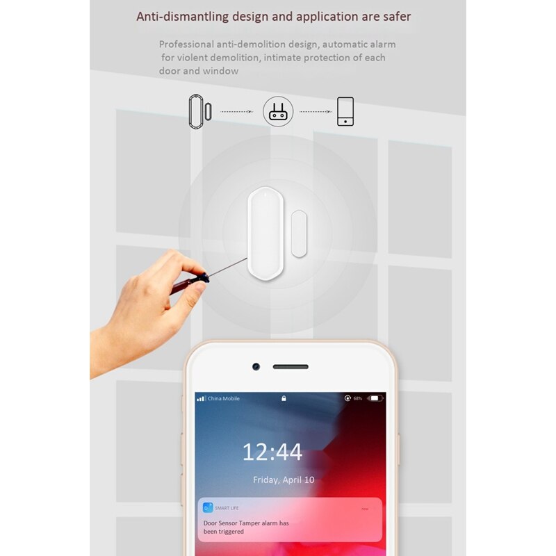 Door and Window Sensors, Smart Door and Window Sensors Are Compatible with netic Detectors, Support APP Control