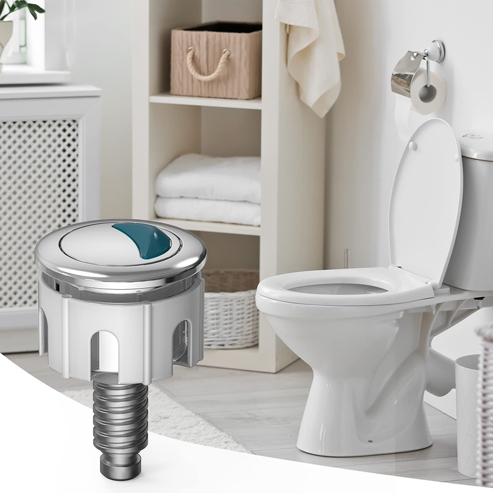 Toilet Push Button Dual Flush Water Saving Round Dual Push Switch For Cistern Tank Water Saving Rod Bathroom