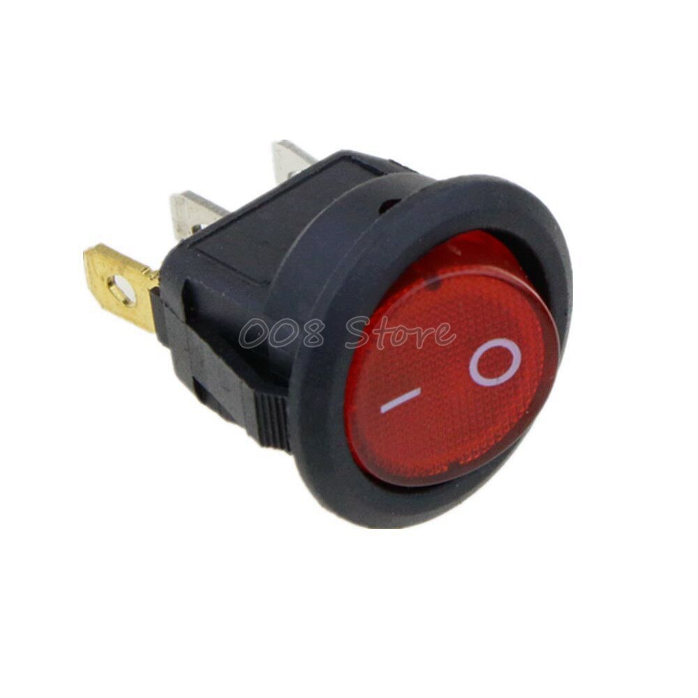 Optional Colors ON/OFF LED 12V 16A DOT ROUND ROCKER SPST TOGGLE SWITCH CAR BOAT LIGHT: Red / 12V