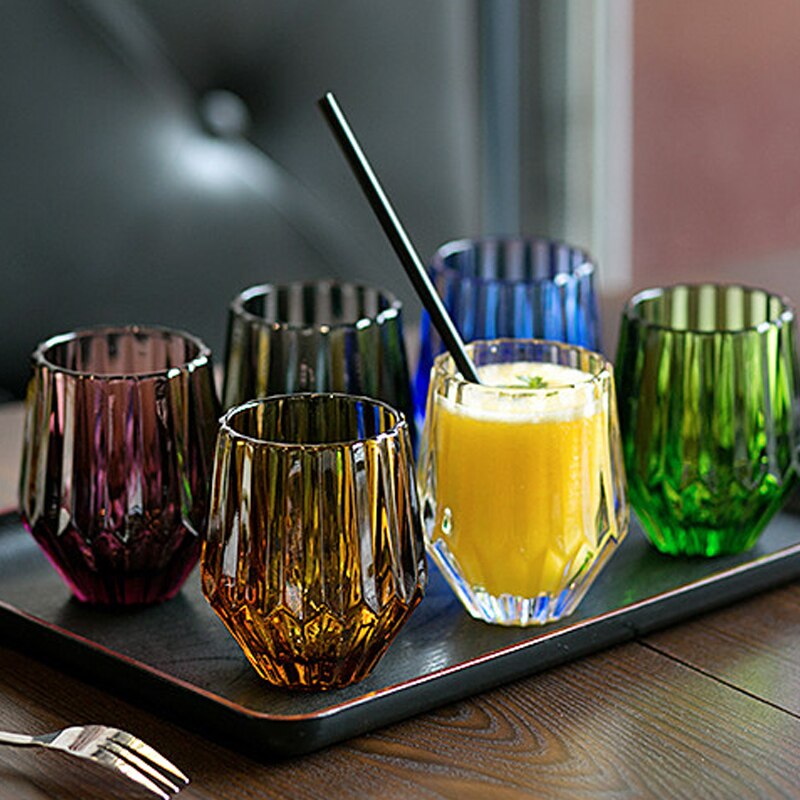 Retro-stil blyfri krystal kopper farverigt glas whiskyglas høj kapacitet ølglas vin kop bar hotel partydrinking ware