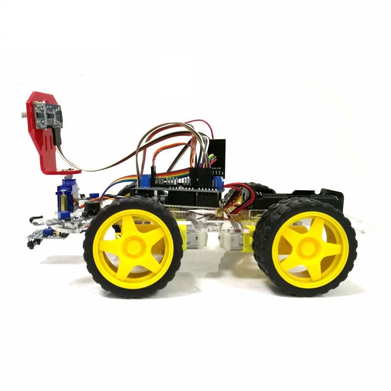4WD Robot Car Kit Bluetooth IR Obstacle Avoid Line Follow SG90 Servo Uno R3 For Arduino Raspberry pi