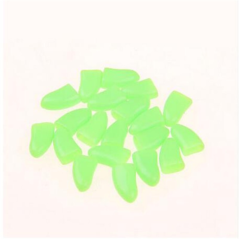 Colorful 20pcs Cats Dogs Paws Caps Protective Nail Claw Cap+ Adhesive Glue Soft Rubber Pet Nail Cover Pet Supplies Chihuahua: Green / M