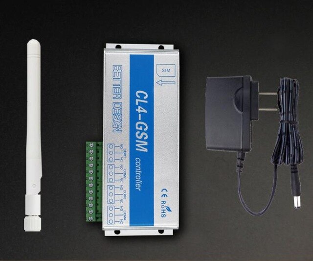 4 canaux GSM relais commutateur à distance intelligent GSM contrôleur commutateur Module GSM ouvre-porte pour porte Garage porte contrôle SMS appel téléphonique: shorter antenna cl4