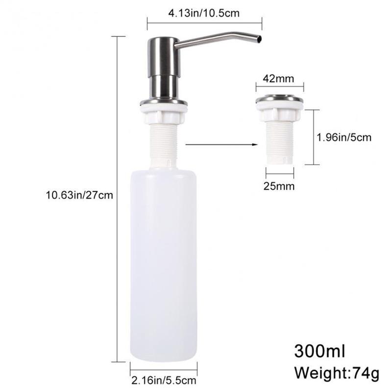 2pcs 300ml Sink Liquid Soap Bottle Dispenser Detergent Pump Bottle Essence Dispenser Washbasin Supply For Kithcen Bathroom White