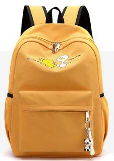 Chuwanglin Waterdichte Schooltas Leuke Student School Rugzak Grote Reizen Tiener Schoudertas Childbag Vrouwen Rugzak A60104: duck-yellow