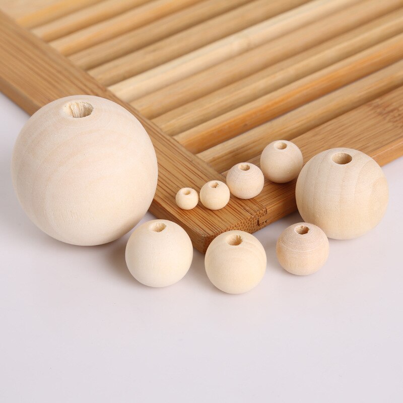 1pack 6mm-40mm Natürliche Ball Runde Spacer Holz Perlen Umweltfreundliche DIY Holz Perlen Blei-Freies holz Kugeln Perle En Bois