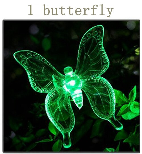 Lampe solaire étanche d'extérieur, décoration pour jardin, papillon, oiseau, libellule, chemin moderne, RGB lampe de jardin solaire LED, décoration pour pelouse: 1 butterfly