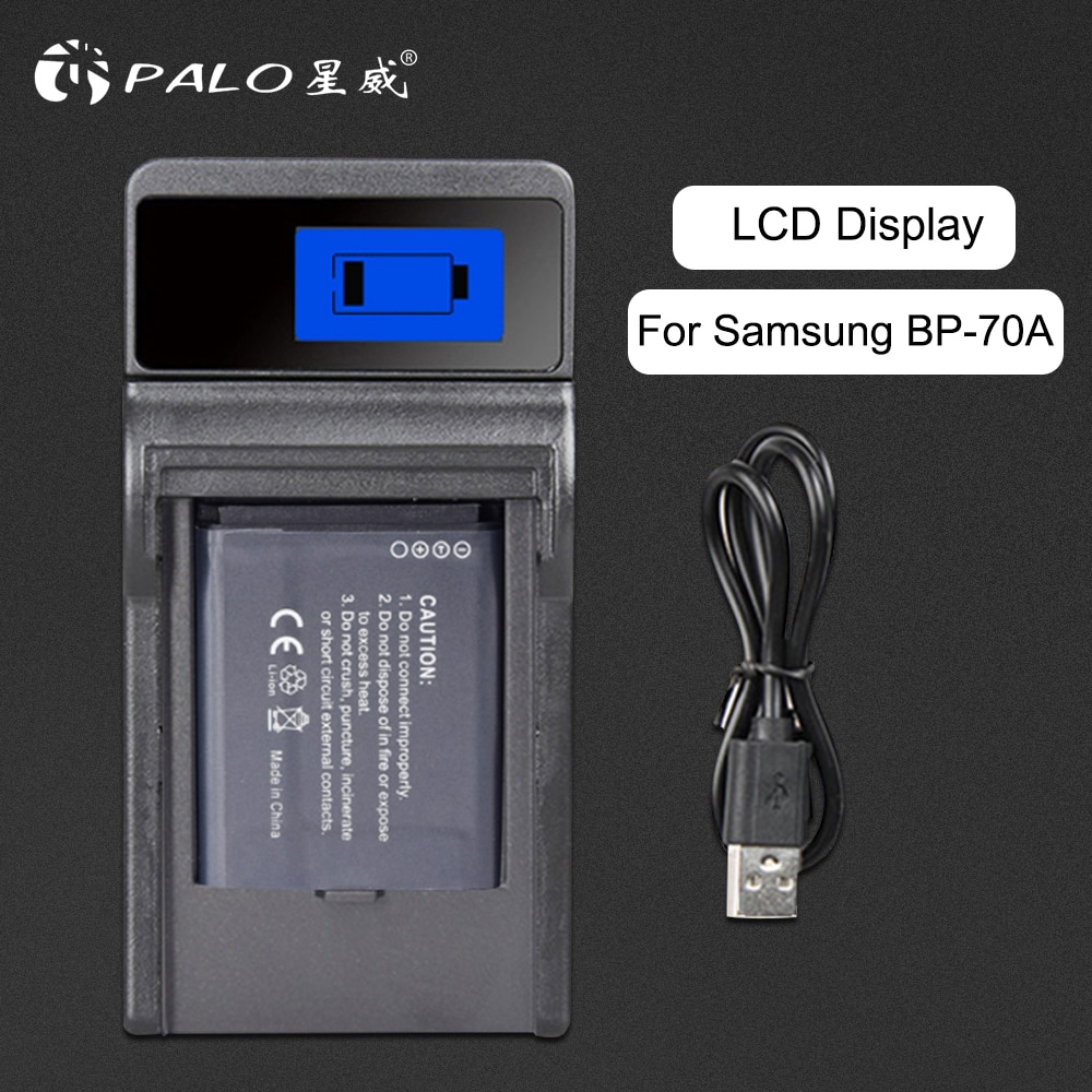 PALO Batterie Ladegerät Für samsung BP70A BP-70A SL50 SL600 SL605 SL630 PL80 PL90 PL120 PL170 PL20 PL200 PL201 ES74 ES75 ES80 MV800