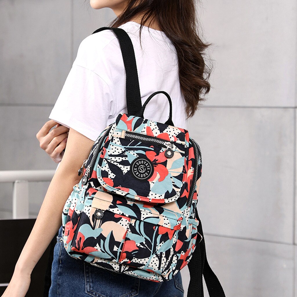 MAIOUMY-mochila impermeable de nailon con mango suave para mujer, bolsos escolares con cremallera, de viaje, multibolsillos,
