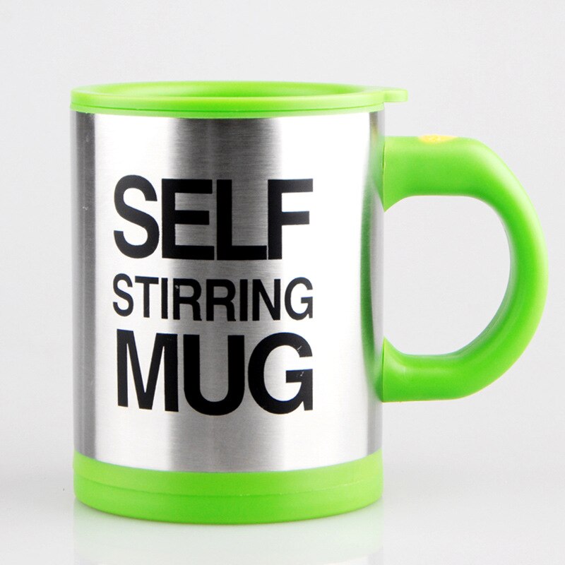400ml Coffee Automatic Self Stirring Mug Milk Tea Coffee Mixing Mug Lazy Double InsulatedThermal Coffee Cup: Green