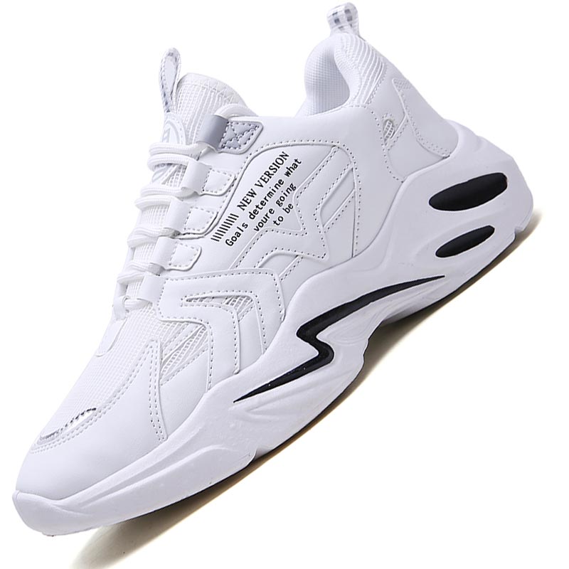 Platform Summer Men's Sport Shoes Tennis Man Sports To Run Shoes Men Sneakers Male Trainers White Orange Chausure Jogging E-463: white / 7
