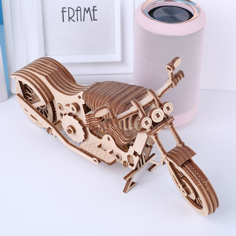 Motorrad Puzzle 3D Diy Holz Spielzeug Getriebe Modell Gebäude Bausatz Rätsel für Erwachsene Sammlung Gebäude Modell Spielzeug freundlicher
