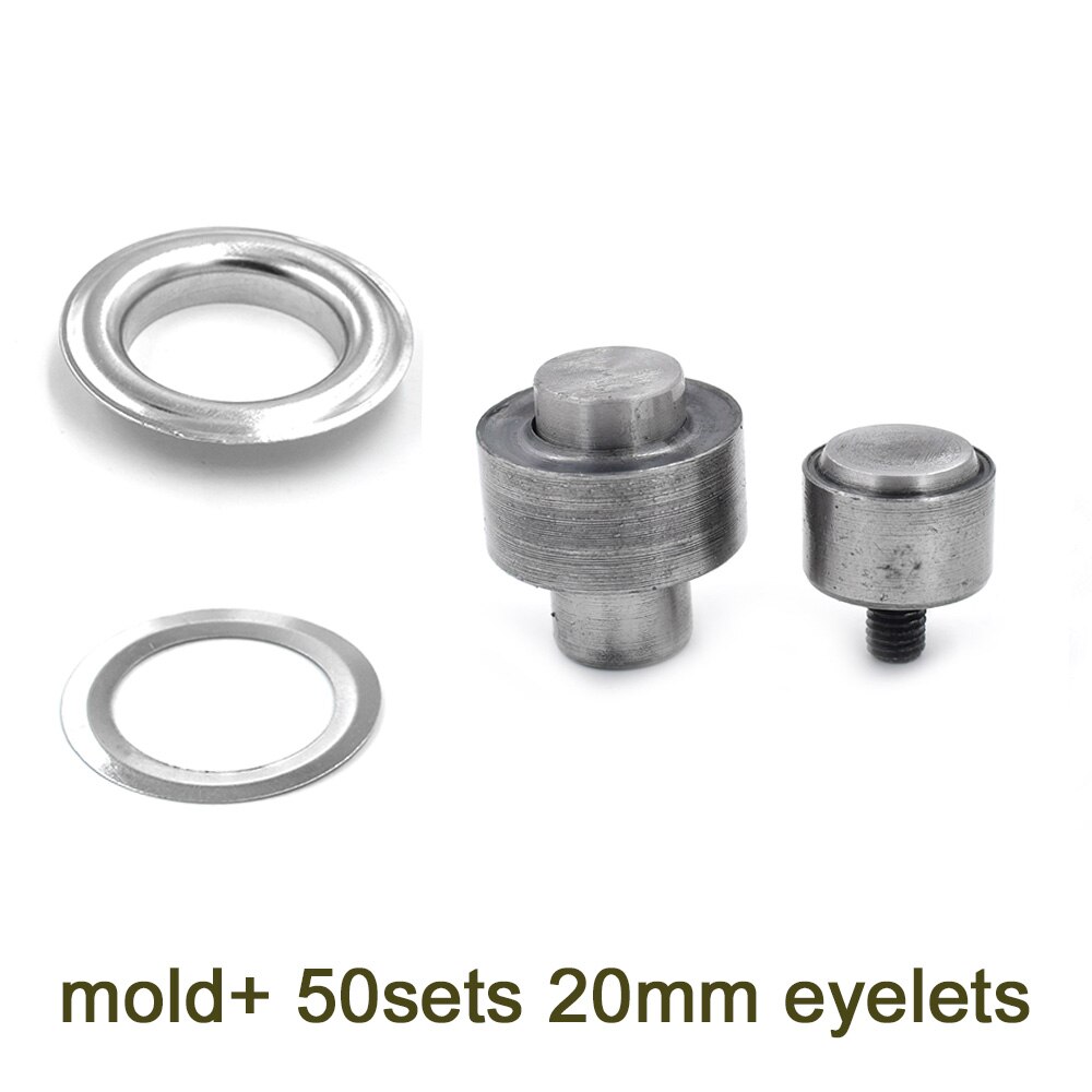 (50 pieces/lot) An inner diameter of 20mm eyelets. Gas buttons. Metal pores. Hollow rivets. Shoebox pores. Wearing rope hole.: mold and 50 eyelets