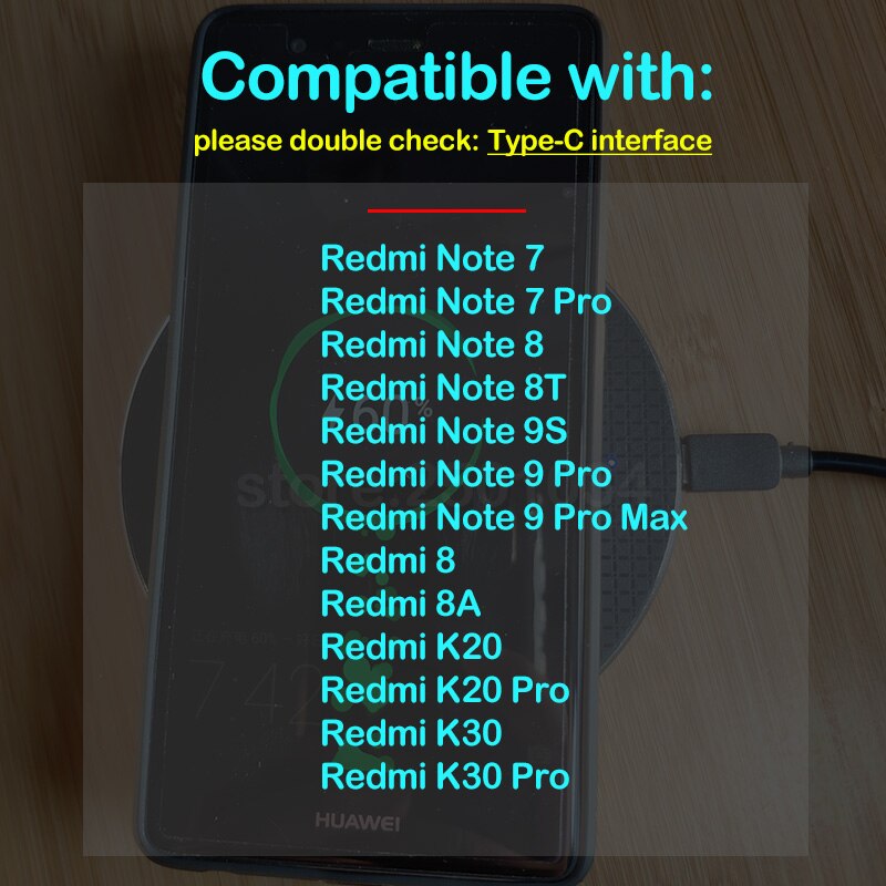 Qi trådløs lading for xiaomi redmi note 7 8 8t 9s 9 pro max redmi 8 8a k20 k30 pro trådløs lader+usb type c mottaker
