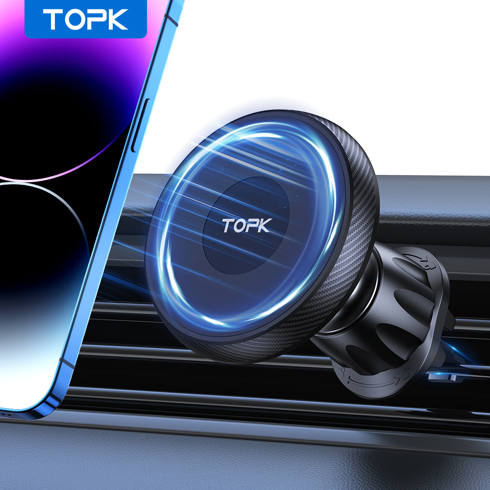 TOPK Magnetyczny uchwyt samochodowy na telefon Air Vent Stojak samochodowy na telefon Magsafe iPhone 15 14 13 ProMax Xiaomi Samsung Mocny uchwyt magnetyczny: Default Title