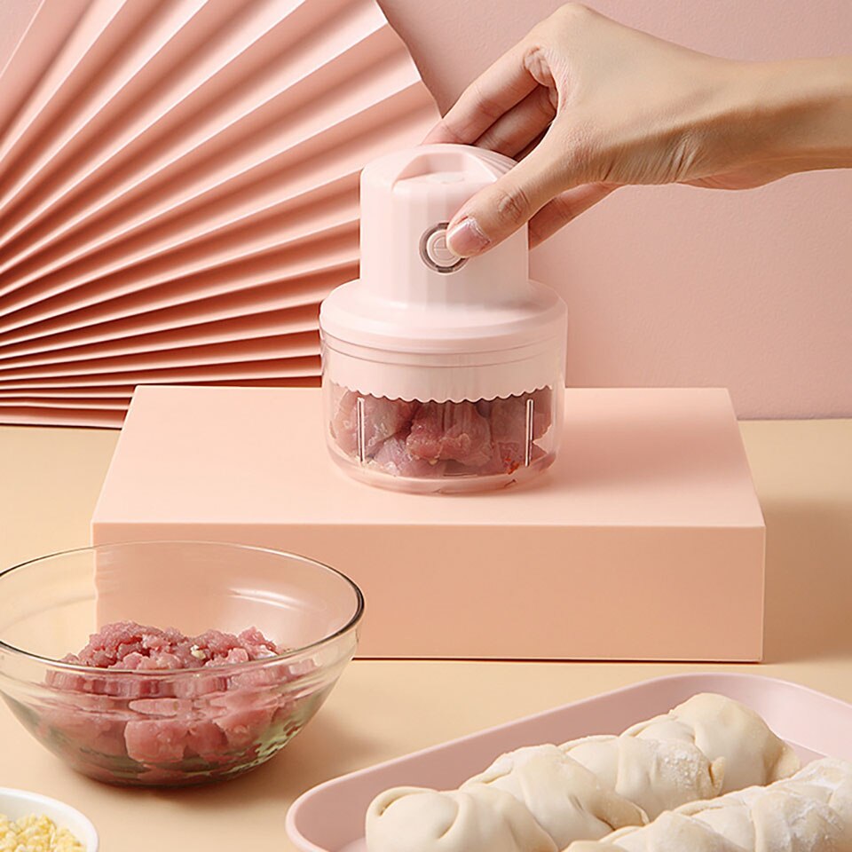 Mini broyeur domestique électrique sans fil, en forme d&#39;artefact, pour mélanger la viande et les aliments