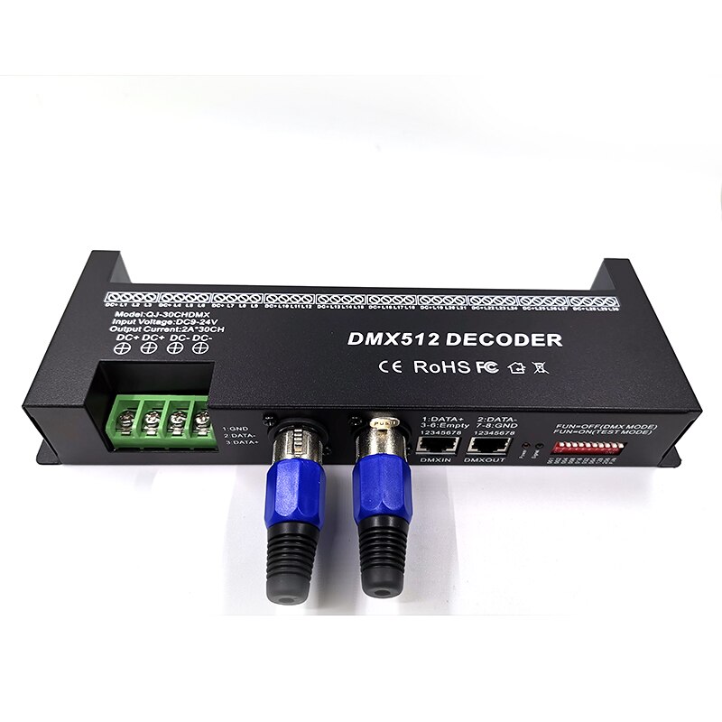 30- kanal rgb dmx 512 decoder led-streifen-controller 60a dmx dimmer pwm treiber eingang  dc9-24v 30ch dmx decoder lichtsteuerung
