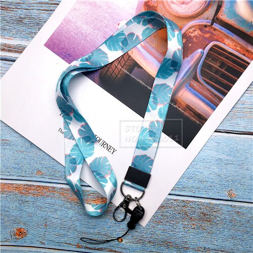 10 pz/lotto Piccole Foglie Fresche Neck Strap Portachiavi per le chiavi della Carta di IDENTIFICAZIONE Palestra Cinghie e laccetti per cellulari e smartphone USB badge Holder FAI DA TE Caduta Del Telefono corda: A01 10pcs