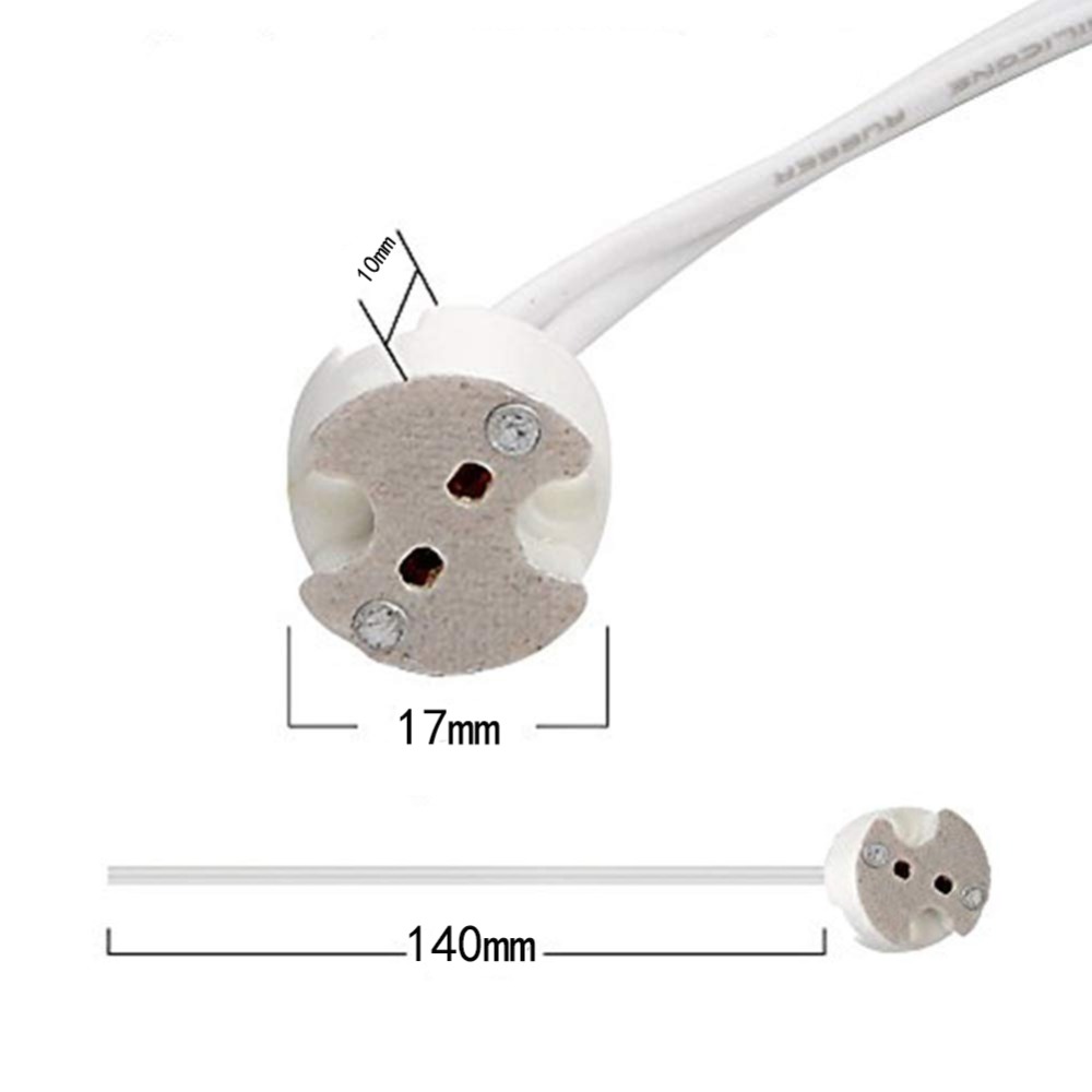 6Pcs/Lot MR16 Lamp Base MR11 GU5.3 G4 Ceramic Connector Socket Light Holder with Wire for LED Halogen Bulb
