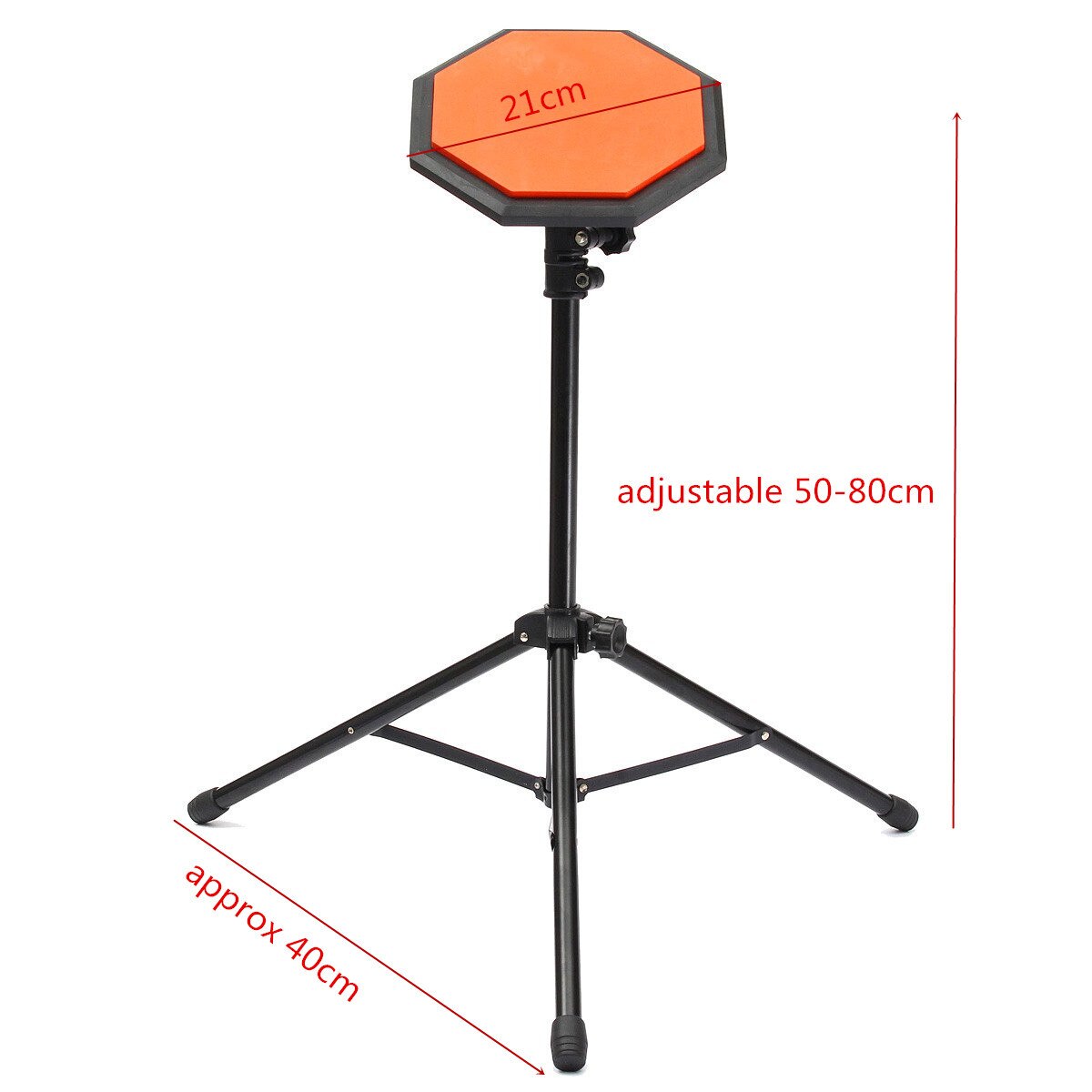 8 pads pads almofadas de borracha da prática do cilindro mudo de 21cm ajustadas com suporte
