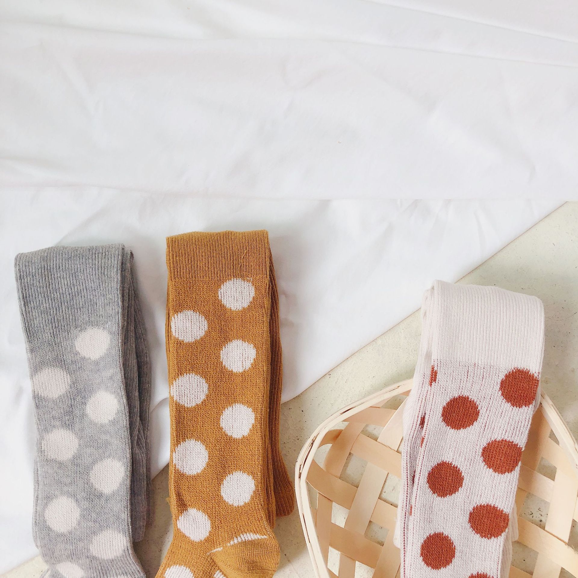 Baby Panty Baby Kousen Meisjes Jongen Dot Gestreepte Print Strakke Panty Herfst Peuter Geribbelde Panty 1-8 Jaar