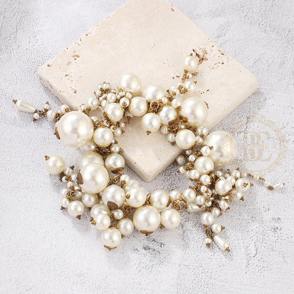 Een Mode-sieraden Armband Hand Aangesloten Plastic Parel-70Mm (BE12)