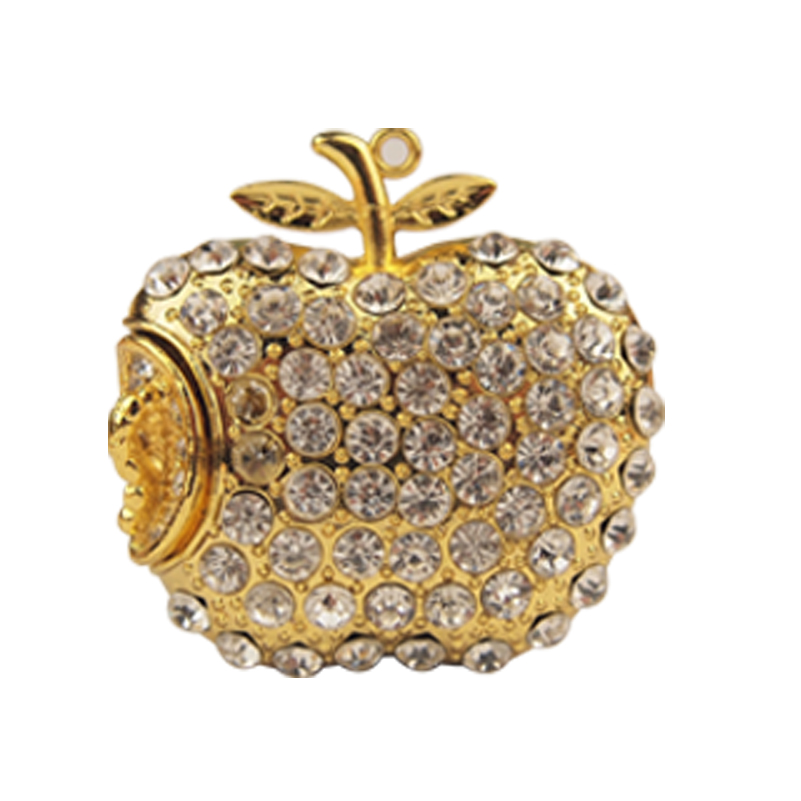 Jewelry Apple USB Flash Drives 32GB 16GB 8GB 4GB 128MB Pendrive Diamond Pen Drive USB Memory Stick Flash Card Key USB 2.0: Gold / 8 GB