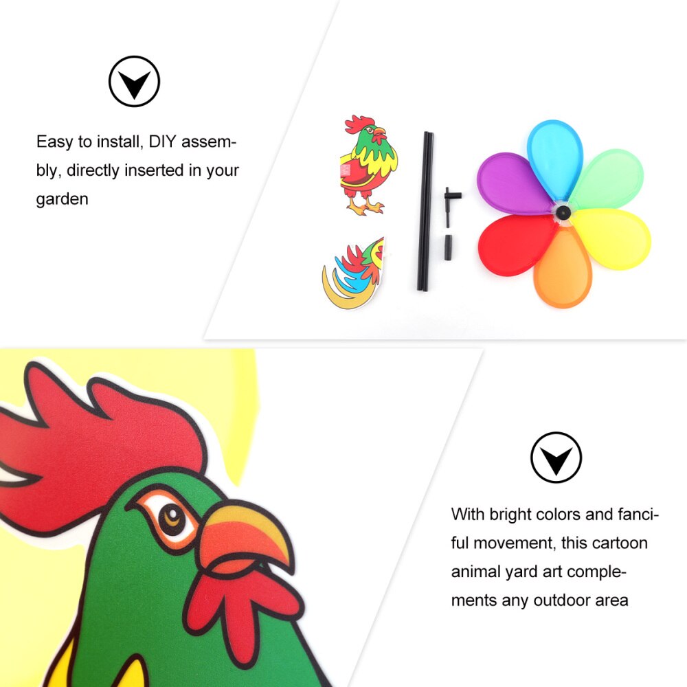 3 stuks driedimensionale mooie landschapsversiering in de vorm van een cartoondier in de vorm van een windmolen voor kinderen