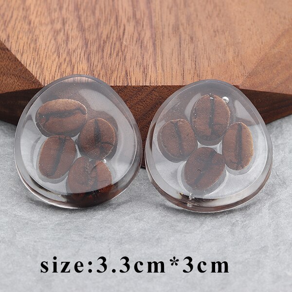 GUFEATHER M677,jewelry accessories,resin,coffee beans,diy pendant,hand made,jewelry findings,jewelry making,diy earring,6pcs/lot: M67703 / one hole