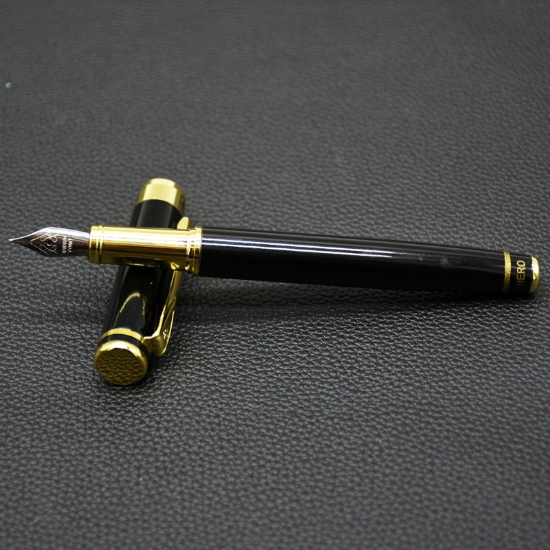 1Pcs Hero 1078 Klassieke Serie Vulpen Iridium Inkt Pen Zwarte Kleur Standaard 0.5Mm Iridium Penpunt Fontein pen