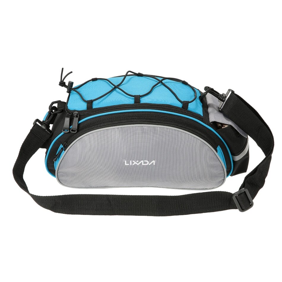 Lixada Fiets Rear Seat Bag 13L Waterdicht Cycling Bike Rack Seat Bag Reartrunk Fietstas Achterbank Tas Handtas Schoudertassen: Blue