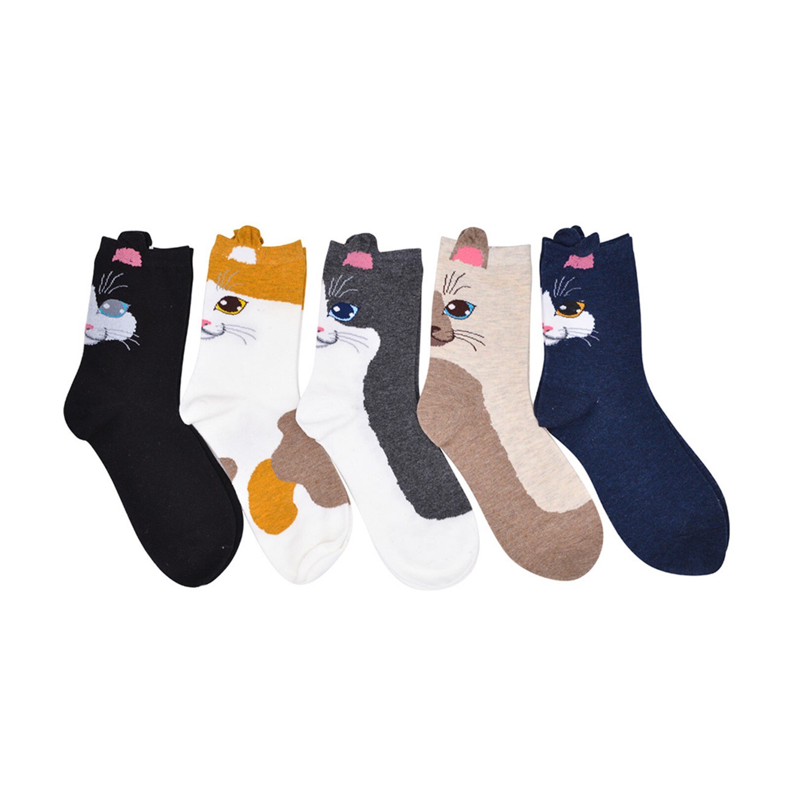 Autumn Winter Warm Cute Socks Cat Ear Cartoon Animals Patterns Series Funny Socks Warmer Funny Socks Christmas