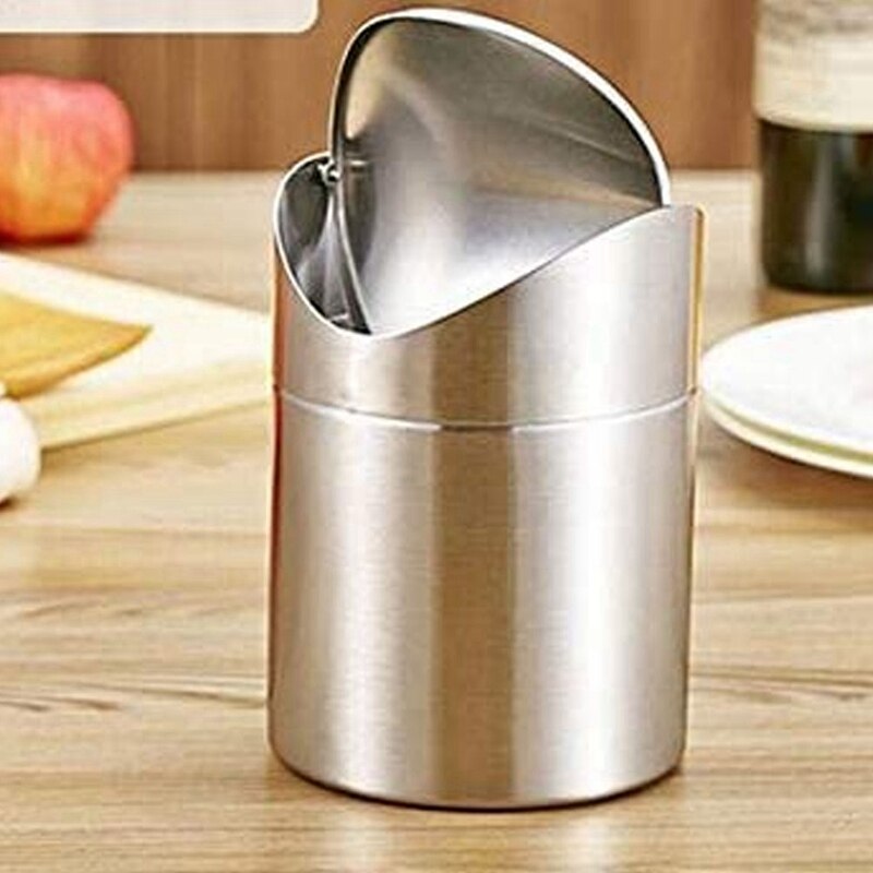 Mini Trash Can for Desk with Lid Desktop Trash Can Small Tiny Countertop Trash Bin Can for Office Bathroom Kitchen