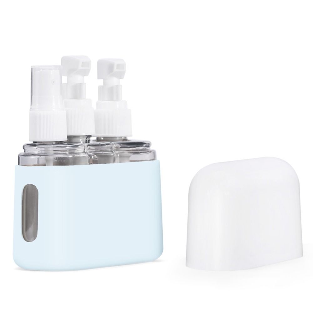 2/3/4 stk. genopfyldelige rejseflasker kombineret shampoo shower lotion dispenser tom sprayflaske kosmetikbeholdere med tragt: Dyb blå