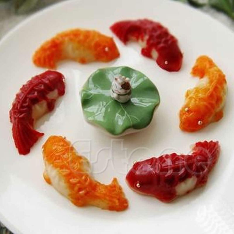 3D Koi Fisch Kunststoff Kuchen Schokolade bilden Gelee Handgemachte Zucker Schimmel DIY 72XF
