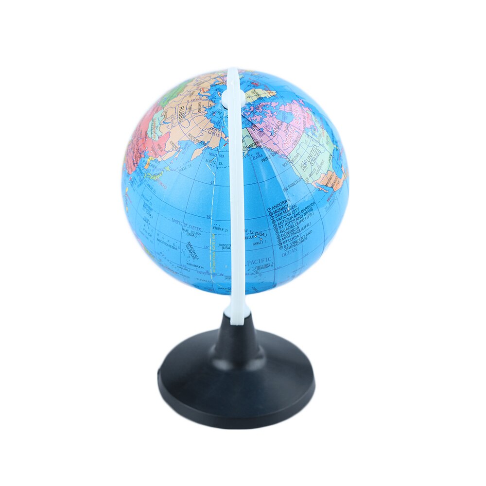85mm World Globe Atlas Map With Swivel Stand Geography Educational Toy Home Office Ideal Miniatures office gadgets