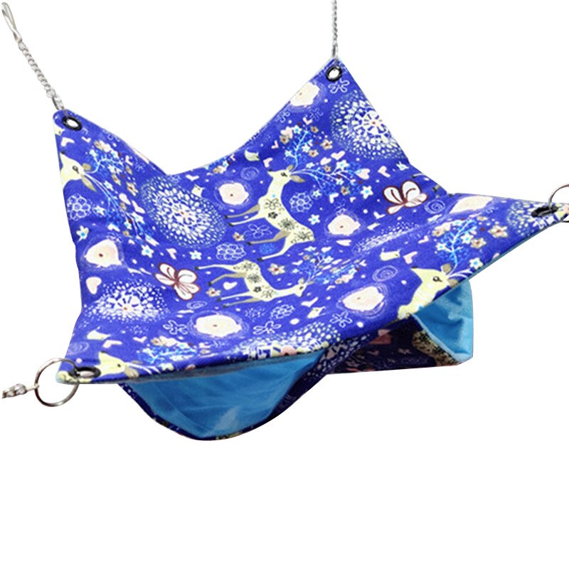 Summer Autumn Small Animal Hamster Squirrel Hammock Double layer Canvas Breathable Haning Sleeping Bed House Pets Suppiles: Elk / 20x20 cm