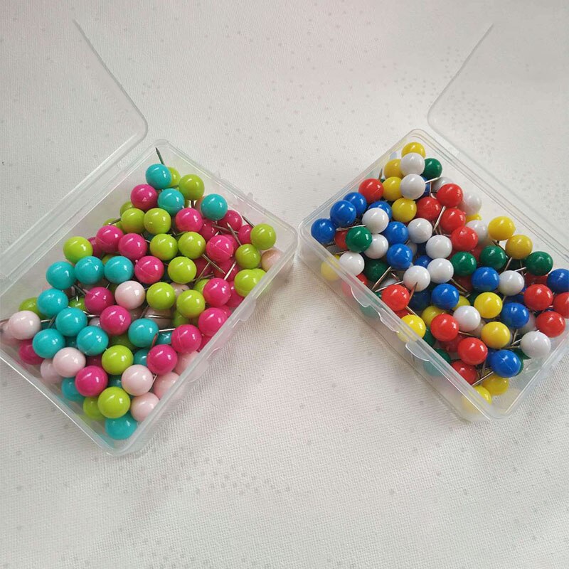 Chinchetas de bola de bolitas para manualidades, bonitas chinchetas de colores caramelo, Decoración práctica artesanal, accesorios de alfileres fijos, 100 Uds.