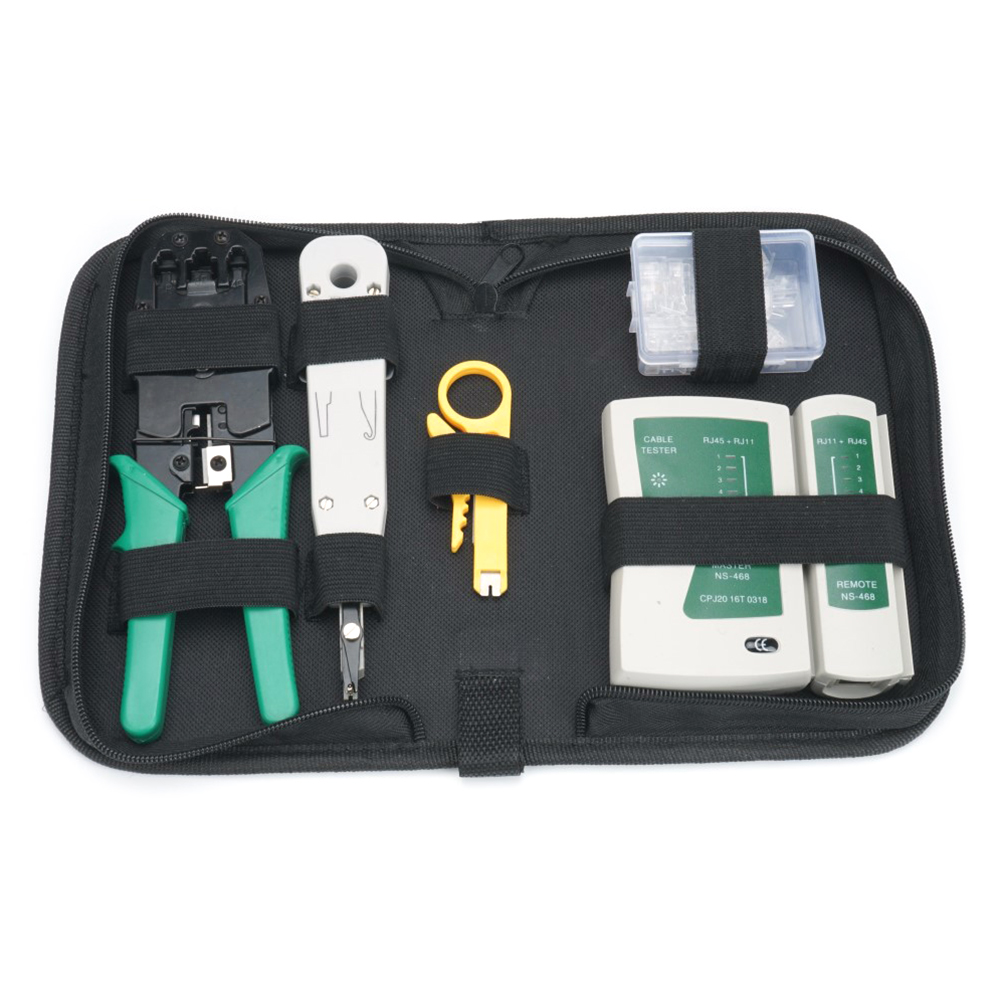14Pcs Portable Ethernet Network Repair Tool LAN Tester RJ45 Crimper Crimping Plier Network Cable Wire Stripper Screwdriver Kit: 8PCS